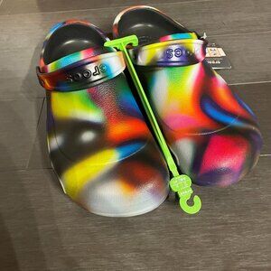 Rainbow Crocs, size 13